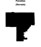 Paradise, Nevada blank outline map vector