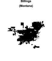 Billings, Montana blank outline map vector