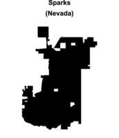 Sparks, Nevada blank outline map vector