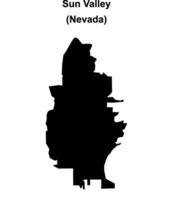 Sun Valley, Nevada blank outline map vector