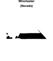 Winchester, Nevada blank outline map vector