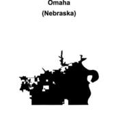 Omaha, Nebraska blank outline map vector