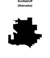 Scottsbluff, Nebraska blank outline map vector