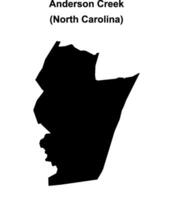 Anderson Creek, North Carolina blank outline map vector