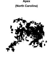 Apex, North Carolina blank outline map vector