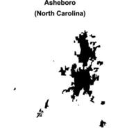 Asheboro, North Carolina blank outline map vector
