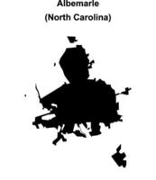 Albemarle, North Carolina blank outline map vector