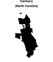 Carrboro, North Carolina blank outline map vector