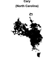 Cary, North Carolina blank outline map vector