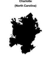 Charlotte, North Carolina blank outline map vector