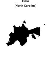 Eden, North Carolina blank outline map vector