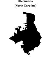 Clemmons, North Carolina blank outline map vector
