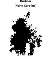 Durham, North Carolina blank outline map vector