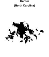 Garner, North Carolina blank outline map vector
