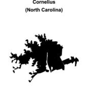 Cornelius, North Carolina blank outline map vector