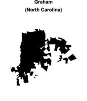 Graham, North Carolina blank outline map vector