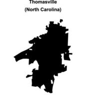Thomasville, North Carolina blank outline map vector