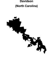 Davidson, North Carolina blank outline map vector