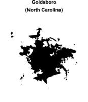 Goldsboro, North Carolina blank outline map vector