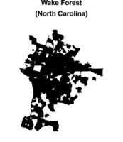 Wake Forest, North Carolina blank outline map vector