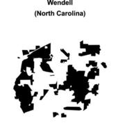 Wendell, North Carolina blank outline map vector