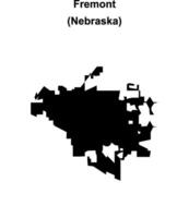 Fremont, Nebraska blank outline map vector