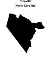 Pineville, North Carolina blank outline map vector