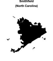 Smithfield, North Carolina blank outline map vector