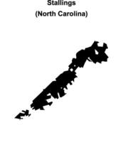 Stallings, North Carolina blank outline map vector