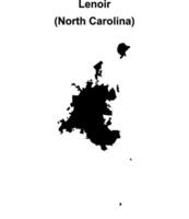 Lenoir, North Carolina blank outline map vector