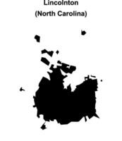 Lincolnton, North Carolina blank outline map vector