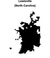 Lewisville, North Carolina blank outline map vector