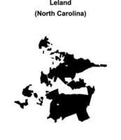Leland, North Carolina blank outline map vector