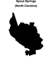 Spout Springs, North Carolina blank outline map vector