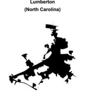 Lumberton, North Carolina blank outline map vector