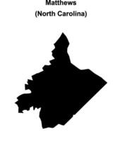Matthews, North Carolina blank outline map vector