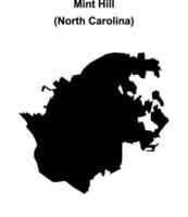 Mint Hill, North Carolina blank outline map vector