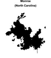 Monroe, North Carolina blank outline map vector