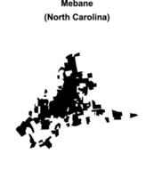 Mebane, North Carolina blank outline map vector
