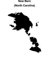 New Bern, North Carolina blank outline map vector