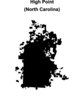 High Point, North Carolina blank outline map vector