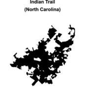 Indian Trail, North Carolina blank outline map vector