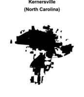 Kernersville, North Carolina blank outline map vector