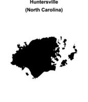 Huntersville, North Carolina blank outline map vector