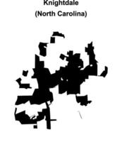 Knightdale, North Carolina blank outline map vector