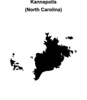 Kannapolis, North Carolina blank outline map vector