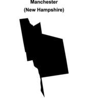 Manchester, New Hamshire blank outline map vector