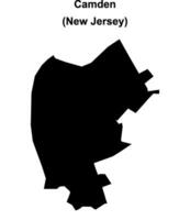 Camden, New Jersey blank outline map vector