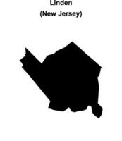 Linden, New Jersey blank outline map vector