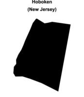 Hoboken, New Jersey blank outline map vector